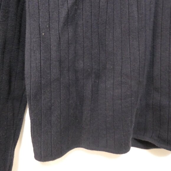 ABERCROMBIE & FITCH - A 92 | large | Classic Heavyweight Ribbed Navy Sweater - Picture 7 of 14